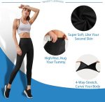 High Waisted Leggings for Women - No See Through Tummy Control Cycling Workout Yoga Pants with Pockets Reg & Plus - Image 3