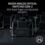 Razer Huntsman V3 Pro TKL 8KHz Esports Gaming Keyboard: Analog Optical Switches Gen 2-8000 Hz Polling Snap Tap - Rapid Trigger - Adjustable Actuation - Media Controls - PBT Keycaps - Black - Image 3