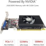 GeForce GT 610 2G DDR3 Low Profile Graphics Card, PCI Express 1.1 x16, HDMI/VGA, Entry Level GPU for PC, SFF and HTPC, Compatible with Win11 - Image 3