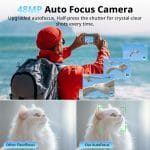 4K Digital Camera for Photography and Video, Autofocus 48MP Vlogging Camera for YouTube with 3'' 180°Flip Screen 16X Zoom Compact Travel Cameras with SD Card, 2 Batteries, Anti-Shake, Flash (Black) - Image 4