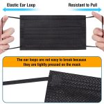 100 Pack Disposable Face Masks, 3 Layer Filter Protection Black Disposable Face Masks - Image 4