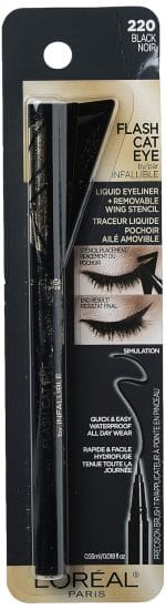 L'Oreal Paris Makeup Infallible Flash Cat Eye Waterproof Liquid Eyeliner, Black, 0.44 oz. - Image 3