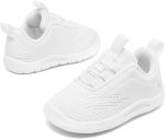 MORENDL Toddler Slip On Sneakers Baby Walking Shoes Non-Slip Breathable Unisex Pink Mesh Lace-Up Athletic Sneakers Infant Running Shoes - Image 4