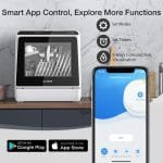 BLITZHOME Portable Dishwasher Countertop, WIFI Smart Dishwasher, Compact Dishwashers with 5L Built-in Water Tank, 6 Programs, 360° Dual Spray, High-Temp& Air-Dry Function, Fruit Cleaning - Image 3