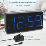 Peakeep Digital Alarm Clock for Bedroom Bedside, Loud Alarm Clock for Heavy Sleepers, Large Big LED Numbers for Seniors, Battery Backup Plug in Electric Clock with USB Charger (Blue) - Image 3