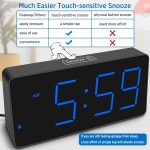 Peakeep Digital Alarm Clock for Bedroom Bedside, Loud Alarm Clock for Heavy Sleepers, Large Big LED Numbers for Seniors, Battery Backup Plug in Electric Clock with USB Charger (Blue) - Image 5
