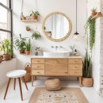 Barnyard Designs Rattan Bathroom Mirror – Rustic Farmhouse Style Handmade Wicker Rattan Frame - Boho Mirror for Nursery Wall Décor (25.5", Round) - Image 3