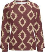 ZOCAVIA Western Aztec Sweatshirts for Women Retro Ethnic Graphic Crewneck Long Sleeve Pullover Tops Fall Casual Country Shirt - Image 4