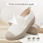 Shupua Womens Slip on Shoes Stylish Lace Casual Loafers Lightweight Platform Sneakers Comfortable Spring Flat Shoes for Office, Work - Image 5