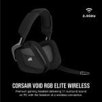 Corsair Void RGB Elite Wireless Gaming Headset – 7.1 Surround Sound – Omni-Directional Microphone – Microfiber Mesh Earpads – Up to 40ft Range – iCUE Compatible – PC, Mac, PS5, PS4 – Carbon - Image 3