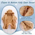 Newborn Baby Bear Outfit Suit Girls Boys Fleece Jumpsuit Romper Hooded Winter Snowsuit Clothes - Image 3