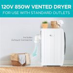 BLACK+DECKER 1.5 Cu. Ft. Compact Dryer, 5.5 lb. Capacity, 850W 120V Vented Electric Drying Machine with Stainless Steel Drum, Portable Dryer for Laundry for Standard Wall Outlet, BCED15, White - Image 3