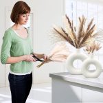 Ceramic Vases Set of 2,Modern Vases for Home Decor, White Boho Style for Living Room Kitchen Mantle Bedroom Dining Table Office Farmhouse Decorative Design - Image 3