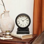 NIKKY HOME Mantel Clock, Retro Desk Clock Silent-Non-Ticking Battery Operated Wooden Mantel Clock for Living Room, Bedroom, Shelf Decoration, Fireplace, Farmhouse Decor - Image 3