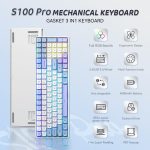 Aula S100 Pro Wireless Gaming Keyboard, Tri-Mode Connection (Bluetooth/2.4GHz/USB-C), RGB Backlit Mechanical Keyboard with Number Pad, Customizable for PC, Mac, Xbox Gamers（red Switch） - Image 3