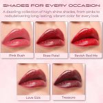 VOTUM Tahari 5pc Lipstick Set – Multi-Finish Lipsticks for Women, Matte, Cream, and Pearl, Long-Lasting Lipstick Color Gift Set (Red) - Image 3