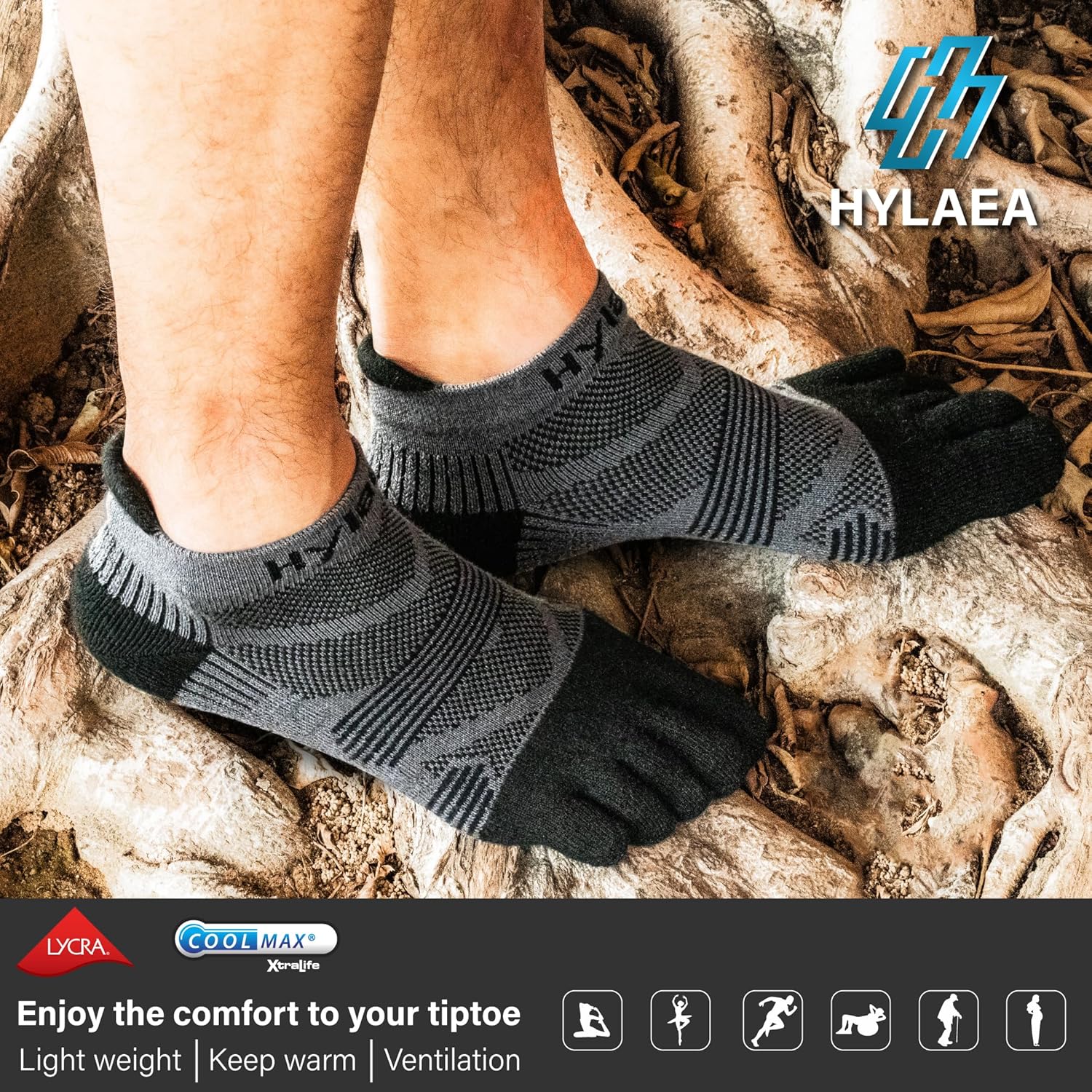 Hylaea No Show Running Athletic Anti-Blister Wicking Coolmax Socks, Seamless Anti-odor - Image 4