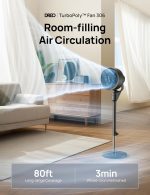Dreo Fan for Bedroom, 80° Oscillating Standing Fan, 25dB Quiet, 80ft Pedestal Fans for Home Office, 90° Manual Vertical, 3 Speeds, Remote, 34-41" Adjustable Height, Air Circulator - Image 3
