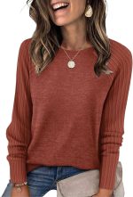 SAMPEEL Sweatshirt for Women Long Sleeve Shirts Crewneck Sweaters Fall Fashion Outfits 2025 Trendy Tunic Tops Plus Size - Image 3