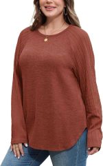 SAMPEEL Sweatshirt for Women Long Sleeve Shirts Crewneck Sweaters Fall Fashion Outfits 2025 Trendy Tunic Tops Plus Size - Image 4