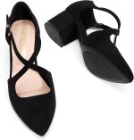 DREAM PAIRS Women's Chunky Heels Dress Pumps Closed Pointed Toe Comfort Cross Strap Block Heel Shoes for Party Dance Wedding - Image 4