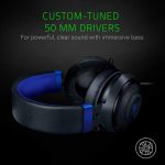 Razer Kraken Gaming Headset: Lightweight Aluminum Frame - Retractable Noise Isolating Microphone - for PC, PS4, PS5, Switch, Xbox One, Xbox Series X & S, Mobile - 3.5 mm Headphone Jack - Black/Blue - Image 3