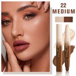 Dual-Ended 2-in-1 Cream Contour & Highlighter Stick Makeup For Face & Body – Waterproof, Long-Lasting, Suitable for All Skin Tones, 02#Nude + Light Beige - Image 3