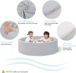 Foam Ball Pit, 35.4"x 11.8" Ball Pits for Toddlers, Soft Round Kiddie Baby Playpen Ball Pool for Kids, Ideal Gift for Babies Indoor and Outdoor Game, Grey, (Balls not Included) - Image 3