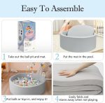 Foam Ball Pit, 35.4"x 11.8" Ball Pits for Toddlers, Soft Round Kiddie Baby Playpen Ball Pool for Kids, Ideal Gift for Babies Indoor and Outdoor Game, Grey, (Balls not Included) - Image 4