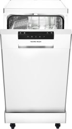 HAMILTON BEACH HBDW1922 Portable Dishwasher with Wheels, 19in Wide, 8 Place Settings Capacity, White - Image 3