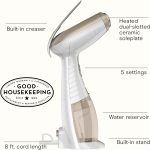 Conair Handheld Garment Steamer for Clothes, Turbo ExtremeSteam 1875W Fabric Steamer, Portable Handheld Design, Strong Penetrating Steam, White/Champagne - Image 3