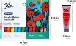 Mont Marte Acrylic Paint Set 24 Colours 36ml, Perfect for Canvas, Wood, Fabric, Leather, Cardboard, Paper, MDF and Crafts - Image 5