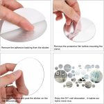 Shappy 32 Pcs Acrylic Mirror Wall Stickers Removable Round Wall Decal Circle Mirror Tiles for Home Bathroom Living Room Bedroom TV Background Decor(Silver,Small Size) - Image 4