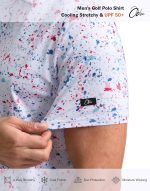 Obla Mens Golf Polo Shirts Short Sleeve Dry Fit Performance Moisture Wicking Casual Print Collared Golf Shirts for Men - Image 4