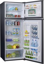 Galanz GLR12TS5F Refrigerator, Dual Door Fridge, Adjustable Electrical Thermostat Control with Top Mount Freezer Compartment, 12.0 Cu.Ft, Stainless Steel, 12 - Image 3