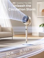 Dreo Smart Fan for Bedroom, 120° +120° Omni-Directional Oscillating Fans, 90ft Quiet Pedestal Fan with RGB Light, 9 Speeds, 6 Modes, 20dB, 8H Timer, Wi-Fi/Voice/Alexa, 37-42" Floor Fans with Remote - Image 3