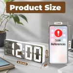 Small Digital Alarm Clock, Mirror Surface LED Electronic Clocks with Large Display, Adjustable Brightness and Snooze Model for Bedroom, Desk, Office, White Digit - Image 4