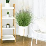 24 Bundles Artificial Plants Onion Grass Outdoor 20 Inch Tall Fake Shrubs Wheat Grass UV Resistant Greenery Stems Faux Bushes Plant for Indoor Outdoor Garden Office Home Decor, Green - Image 3