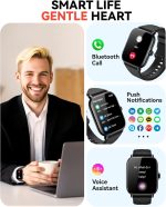 Smart Watches Fitness Tracker for Men Women with Step Counter, Sleep / Calorie Monitor, Pedometer, IP68 Waterproof, 120+ Sports for iPhone Android, 1.91”HD Touchscreen Smartwatch (Casual, Black, 1.91) - Image 3