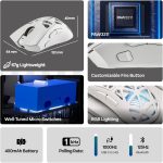 MechLands Aula SC620 Gaming Mouse, 2.4G/USB-C/BT Wireless Mouse with 400mAh Battery, Adjustable 12,000 DPI & 1000 Polling Rate, PAW3311 Sensor, RGB Lighting, Programmable Buttons, for Win/Mac (White) - Image 4