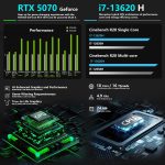 Thunderobot Storm 17 5070 Gaming Laptop, 17.3" QHD 165Hz 2K Display, Core i7-13620H, GeForce RTX 5070, 64GB DDR5 RAM, 2TB SSD, RGB Backlit Keyboard, HDMI, Wi-Fi 6, Win11 Home - Image 3