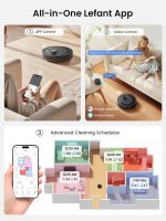 Lefant LiDAR Robot Vacuum and Mop Combo, 45-Days Self-Emptying, 6000Pa Scution, 190°PSD Obstacle Avoidance, Multi-Floor Mapping, No-Go Zones,140 Mins Runtime，WiFi/Alexa/APP/iWatch, M2 Plus, Black - Image 5