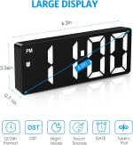 AMIR Digital Alarm Clock, [Upgraded Version] LED Clock for Bedroom, Electronic Desktop Clock with Type-C Port,Adjustable Brightness,DST,Snooze,12/24H Display for Home,Office - Image 3