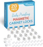 20 Pack Magnetic Cabinet Locks Baby Proofing - Vmaisi Children Proof Cupboard Drawers Latches - Adhesive Easy Installation - Image 2