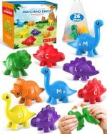 26PCS Dinosaur Alphabet Learning Toys for Toddlers Kids 3-5, Montessori Educational Toys Gifts for 3 4 5 Year Old Boy Girl, Preschool Learning Activities, Double Sided ABC Matching Game - Image 2