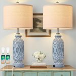 28" Living Room Lamps Set of 2, Farmhouse Lamps for Bedroom with USB A+C Charging Ports, Touch Lamps for Nightstand, 2 Bulbs Included - Image 2