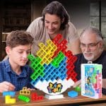 48PCS Stack Game for Adult & Kids, Tetra Board Tower Games for Family Travel Party, 2 Players Balance Stacking Toy, Team Toys Building Block - Image 2