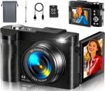 4K Digital Camera for Photography- 50MP Autofocus Vlogging Camera with 2.8" 180° Flip Screen, 16X Digital Zoom- Compact Point and Shoot Camera with 64GB SD for YouTube, Travel, Beginners - Image 2