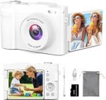 4K Digital Camera for Photography, Small Vlogging Camera with Flip Screen for YouTube, 50MP 16X Zoom, Portable Travel Cameras with 32GB SD Card for Beginners(White) - Image 2