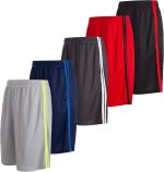 5 Pack: Men's Dry-Fit Sweat Resistant Active Athletic Performance Shorts - Image 2